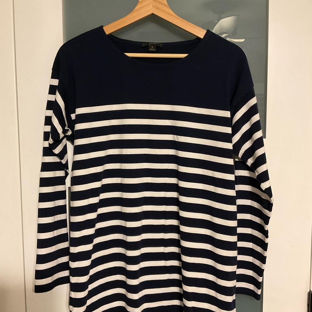 J.Crew Navy and White Striped Top‎
